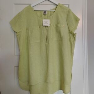 Anne Klein Light Green Women's Top XL Gold Tone Accents NWT